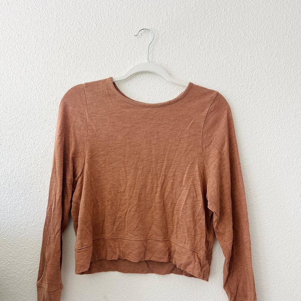 Madewell Rust Color Long-Sleeve Women's Crewneck Top